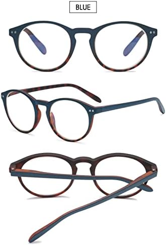 VEVESMUNDO Round Reading Glasses Vintage Large Frame Spring Hinge Blue Light Blocking Glasses for Women Men