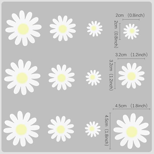 60Pcs Edible Daisy Cupcake Toppers - Daisy Flower Cake Decorations for Birthday Party, Baby Shower, Anniversary & Spring Theme Supplies
