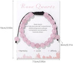 Healing Crystal Bracelet for Women 8mm Natural Stone Crystal Beaded Bracelets Adjustable Handmade Gemstone Bracelet Healing Jewelry Mother's Day Gifts for Women
