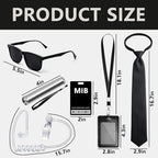 Agent Costume Secret Service Costume Set Spy Costume Accessories for Halloween Men Women Black Outfit