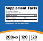Nutricost Caffeine Pills 200mg, 120 Capsules - Gluten Free, Non-GMO