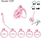 Male Fixed Training Cage Protection Cage (Curved) with Pink Silicone Spikes for Security (US-A134) (E5P)