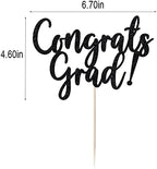 Black flash Congrats grad Cake Topper，2025 Graduate Party Decorations (4)