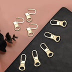8pcs Zipper Pulls Replacement, Detachable Zipper Pullers Fixer Repair Kit Zipper Replacement Slider Zipper Pull Tab for Clothing Backpack Jackets Pants Luggage (Gold)