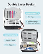 Luxtude Hair Clipper Case Travel, Portable Barber Case Organizer, Sturdy Trimmer Bag, Barber Accessories for Wahl 5Star/Hatteker/Oneisal/Andis Grooming