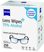 ZEISS Pre-Moistened Lens Cleaning Wipes with 70% Alcohol, 250 Count
