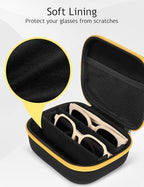 Hard Shell Sunglass Travel Organizer Glasses Case, Eyeglass Storage Box for Multiple Glasses with Adjustable Slots