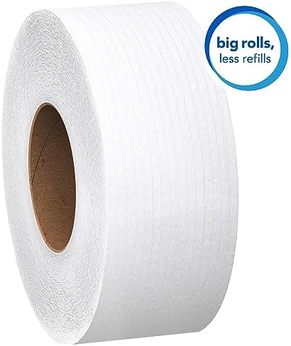Scott Professional Essential Extra Soft Jumbo Roll Toilet Paper, Bulk (07304), 2-Ply, Septic Safe, White (12 Rolls at 750' Each, 9,000'/Case)