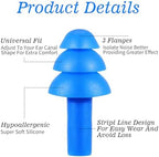 6 Pairs Ear Plugs for Sleeping, Soft Reusable Silicone Earplugs for Swimming & Noise Cancelling Ear Protection, Comfortable Moldable Fit for Travel, Work, Concerts, Snoring, Black