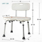 Bath Stools,Shower Chair,Adjustable Bath Stool,with Aluminum Legs Showering Use,Non Slip Tub Safety Bathroom Aid Apply to Elderly,Senior,Handicap Disabled