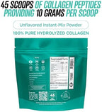 Collagen Peptides Protein Powder Instant-Mix [Unflavored] Hydrolyzed Collagen Supplement – from Pasture-Raised Grass-Fed Bovine Beef Non-GMO Keto & Paleo Friendly Anti-Aging Supplements PhiNaturals