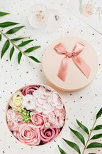 Luxury Beautiful Flora Scented Roses/Carnation Flower Bath Soap with Stem, Flower Soap in Gift Box, Gift for Birthday/Valentine's Day/Mother's Day (Pink)