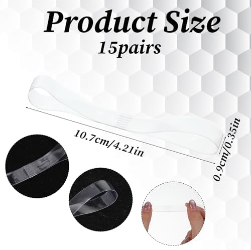 15 Pairs Transparent Invisible High Heel Shoe Straps, Clear Elastic TPU Ankle Straps, Adjustable Secure Anti-Slip Loose Shoes, Comfort Laces for Women, High Heel Support Anti-Loose
