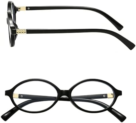 Oval Blue Light Glasses for Women Men Retro 90s Small Frame UV Protection Computer Reading Gaming Fashion Eyeglasses