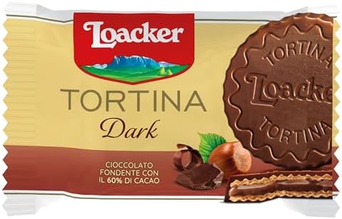 Loacker Tortina Dark Noir 126g - Zartbitterschokolade mit Nougatcreme&Waffelblättchen