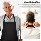 Noverlife Adjustable Adult Bib with Large Crumb Catcher Pocket, Reusable Eating Apron for Elderly Dining Clothing Protector, Washable Adult Feeding Bib for Women & Men, Present for Seniors, Black