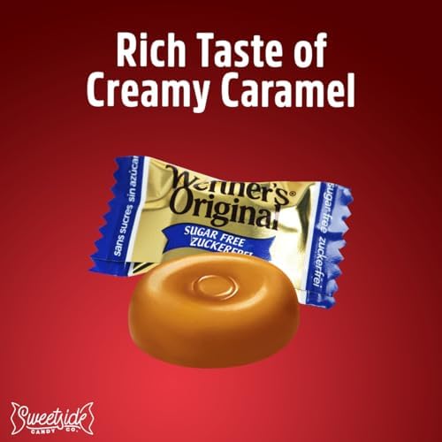 Original Caramel Hard Candies, 2 Pack of Individually Wrapped Sugar Free Hard Candy 7.7oz Each, Ideal Hard Candy for Holiday Treats, Perfect Caramel Candy for Sharing or Stocking Up