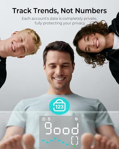 Ovutek Smart Body Fat Scale, High Accurate Digital Bathroom Scale with 13 Body Composition Metrics Including BMI, Muscle Mass, Most Accurate to 0.05lb with Fitness App, White