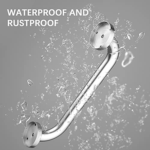 12 Inch Satin Brushed Nickel Shower Grab Bar - 1" Diameter, iMomwee Stainless Steel Bathroom Grab Bar Handle, Balance Bar for Shower and Wall, Safety Hand Rail Support, Handicap Elderly Assist Handle