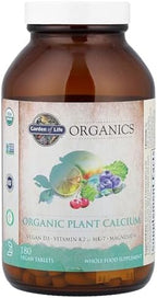 Garden of Life Calcium Supplement with Magnesium & Organic Vitamin D3 K2, Made from Whole Foods, Gluten-Free, 180 Count