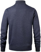 Men's Knitted Cardigan Sweater Fleece Lined Knitwear Stand Collar Jumper Full Zip Outerwear Thin Jacket