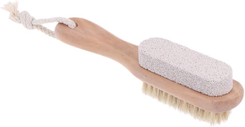 Healeved Double Sided Foot File and Pumice Brush 2-in-1 Pedicure Tool for Dead Skin Removal and Foot Care 7.1In Durable Bristle Pumice Stone for Smooth Feet