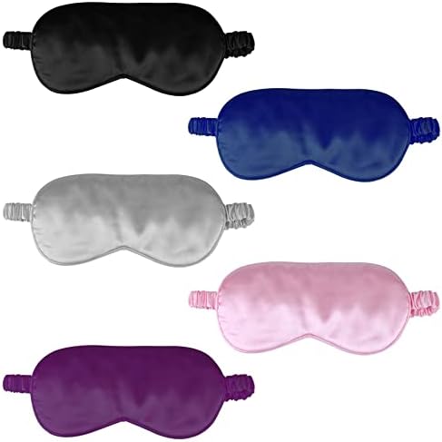 1 Pack Sleep Mask, Silk Eye Mask with Elastic Strap, Blindfold, Soft Silk Sleeping Mask for Girls, Women, Men (Purple)