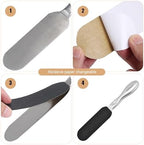 Professional Pedicure Foot File, Coarse/Fine Dual Sided and Reusable Stainless Steel Cracked Skin Corns Callus Remover Feet File with 12 Replaceable Coarse-Fine Foot Pads