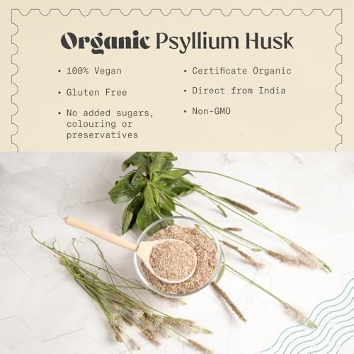 NaturaleBio Organic Whole Psyllium Husk 1.5lbs (24oz, 680g). 99% Pure Psyllium Seed Husks. USDA Organic Certified. Isabgol Natural Fiber for Keto, Paleo, Vegan & Gluten-Free Diets.