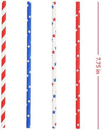 ALINK American Flag Red Blue White Paper Straws, 100 Stripe/Star Biodegradable Straws for Memorial Day /4th of July, Super Bowl, Patriotic Party, Americana Themed Party Celebration and Holiday