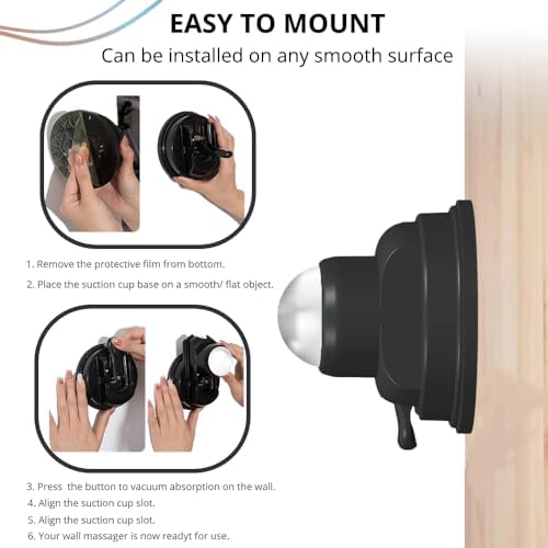 PRIME Fitness wall Mounted Massage Ball | Cold Therapy | wall Mounted Back Massager | cryo Stick | Relieve Muscle Pain (360 Wall Massager)