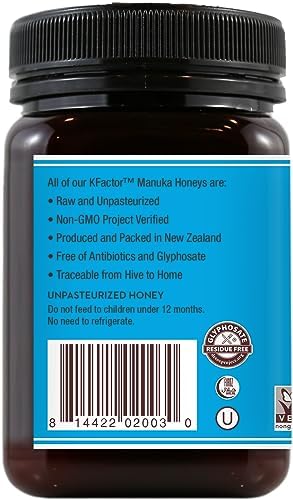 Wedderspoon Raw Premium Manuka Honey, KFactor 12, 17.6 Oz, Unpasteurized, Genuine New Zealand Honey, Non-GMO Superfood, Traceable From Our Hives To Your Home
