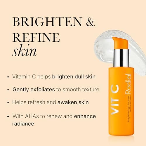 Rodial Vitamin C Brightening Facial Cleanser 4.6 fl oz - Daily Gel Face Wash with Vitamin C, Glycolic & Lactic Acids for Smoother, Firmer, More Radiant Skin