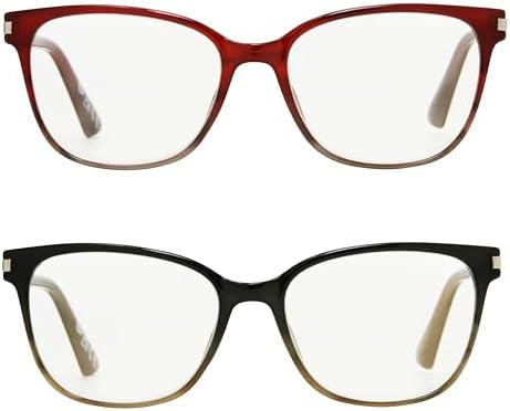 Foster Grant womens Dakota 2-pack Reading Glasses Cat-Eye Reading Glasses