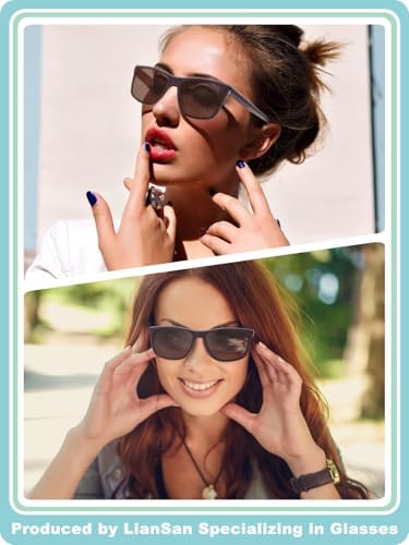 LianSan XL Bifocal Reading Sunglasses for Men Women,Top Clear Oversized TR90 Wide Fit Sun Readers,Full Frame UV400 Protection