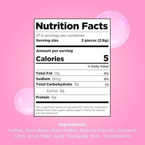 PUR Gum | Aspartame Free Chewing Gum | 100% Xylitol | Natural Bubblegum Flavored Gum, 55 Pieces (Pack of 6)