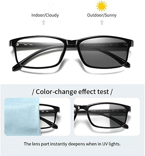 laureles Fashion Men's Photochromatic Square Photochromic Reading Glasses Women Vintage TR90 Full Frame Eyewear Female