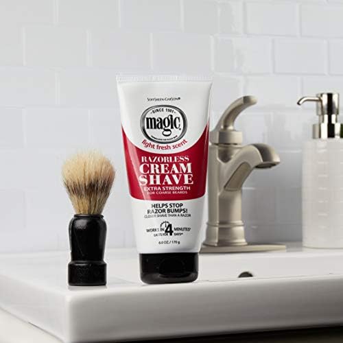 SoftSheen-Carson Magic Razorless Shaving Cream,Depilatory Hair Removal Cream for Body Hair,Extra Strength,Works in 4 Minutes for,6 oz,(Pack of 2)