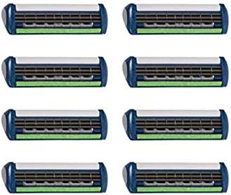 Alecoy Wilkinson Sword Protector 3 Refill Cartridges Razor Blades, 8 Count (Comparable to Schick Protector), Blue, pack of 8 (70051360)