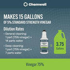 75% Vinegar 1 Gallon (4 Pack, 32 fl oz) - General Purpose All-Natural Multi-Surface Cleaner for Home, Patio & Commercial - High Performance, Powerful Concentrated Acetic Acid - Made in USA