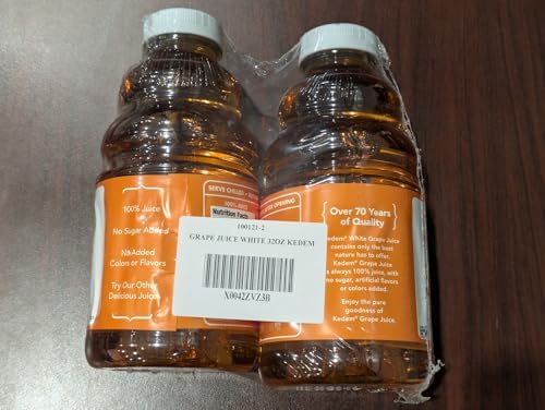 Kedem White Grape Juice, 32oz (2 Pack) | 100% Juice, No Sugar Added | Kosher for Passover