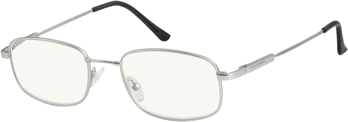 Eyekepper UV Protection Progressive Reading Glasses 3 Levels Multifocus Readers Men Women Bendable Memory Frame (Silver, +3.50)