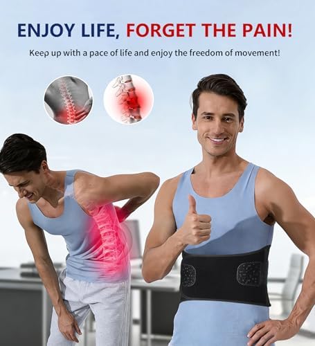 Lower Back Brace with 7X Bionic Support System for Women and Men, Adjustable Dual-X Back Support Belt Relief Lower Back Pain, Herniated Disc, Sciatica, Scoliosis, Breathable Mesh, Lumbar Support Belt with 3D Pad for Work, Black-L