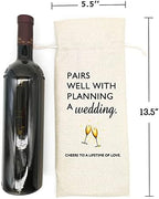 Socive Engagement Gifts for Couples, Wedding Gift Wine Bags, Engagement Gift, Bridal Shower Gift, Wedding Planning Gift, Burlap Reusable Wine Bag
