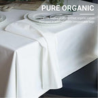 Organic Cotton Napkins - 4 Pack - 45 x 45 CM (18 x 18 in) - White; Easy-Care Washable Reusable Heavyweight Fabric; Eco-Friendly Cloth Dinner Napkins for Dining Party/Everyday Use