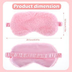 Oruola 2pcs Sleeping Mask for Kids,Comfortable Sleep Mask Plush Blindfold Satin Back Faux Fur Sleep Mask for Kid Women Men Travel Nap,Pink & White Kid Eye Mask for Sleeping