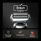 Braun Series 7 Electric Shaver Replacement Head, Easily Attach Your Shaver Head for a Shave as efficient as Day one, Compatible with New Generation Series 7 Shavers, 74S, Silver