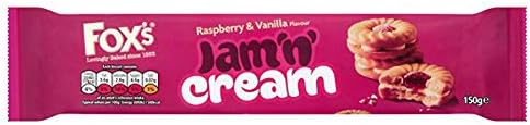 Fox's Jam 'n' Cream Raspberry & Vanilla 150g (Pack of 6)