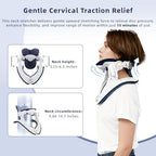 Cervical Traction Device, Lightweight & Adjustable Neck Stretcher for Neck Support, Cervical Neck Traction Device for Home Use, Neck Pain & Tension Relief (White)