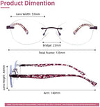 Progressive Multifocus Reading Glasses for Women Multifocal Rimless Womens Readers Trifocal Blue Light Blocking